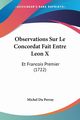 Observations Sur Le Concordat Fait Entre Leon X, Perray Michel Du