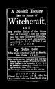 Modest Enquiry Into Nature of Witchcraft, Hale John