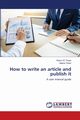 How to write an article and publish it, Tiwari Rahul VC