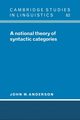 A Notional Theory of Syntactic Categories, Anderson John M.