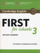 Cambridge English First for Schools 3 Student's Book without Answers, 