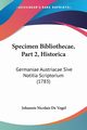Specimen Bibliothecae, Part 2, Historica, Vogel Johannis Nicolais De