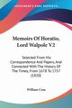 Memoirs Of Horatio, Lord Walpole V2, Coxe William