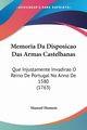 Memoria Da Disposicao Das Armas Castelhanas, Homem Manoel