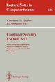 Computer Security - ESORICS 92, 