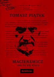 ksiazka tytu: Macierewicz. Jak to si stao autor: Tomasz Pitek