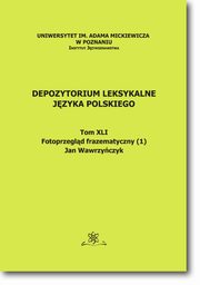 ksiazka tytu: Depozytorium Leksykalne Jzyka Polskiego.  Tom XLI.  Fotoprzegld frazematyczny (1) autor: Jan Wawrzyczyk