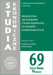 Spoeczno-kulturowe uwarunkowania systemw gospodarczych. SE 69, 