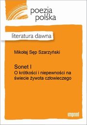ksiazka tytu: Sonet I autor: Mikoaj Sp Szarzyski