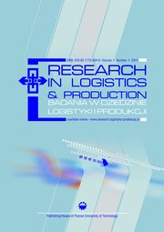 Research in Logistics & Production - Badania w dziedzinie logistyki i produkcji, Vol. 1, No. 1, 2011, Praca zbiorowa