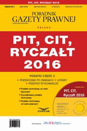 ksiazka tytu: Podatki 2016/04 Podatki cz.2 PIT,CIT,Ryczat 2016 autor: Infor Pl