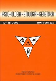 Psychologia-Etologia-Genetyka nr 18/2008, 