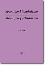 Speculum Linguisticum Vol. 3, Jan Wawrzyczyk