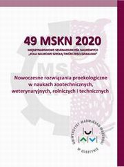 Nowoczesne rozwizania proekologiczne w naukach zootechnicznych, weterynaryjnych, rolniczych i technicznych, 