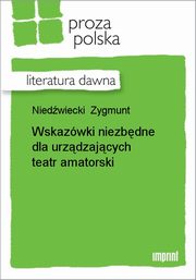 ksiazka tytu: Wskazwki niezbdne dla urzdzajcych teatr amatorski autor: Zygmunt Niedwiecki