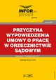 Przyczyna wypowiedzenia umowy o prac w orzecznictwie sdowym, Jadwiga Sztabiska